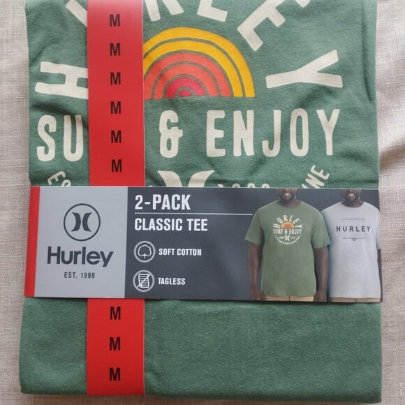 Hurley Men's 2 Pack Classic Graphic Tees - Picture 4 of 5